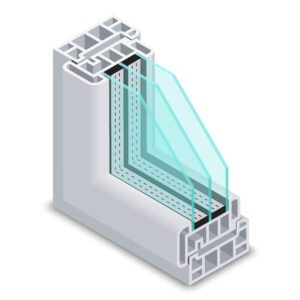 energy efficient window cross section vector illustration